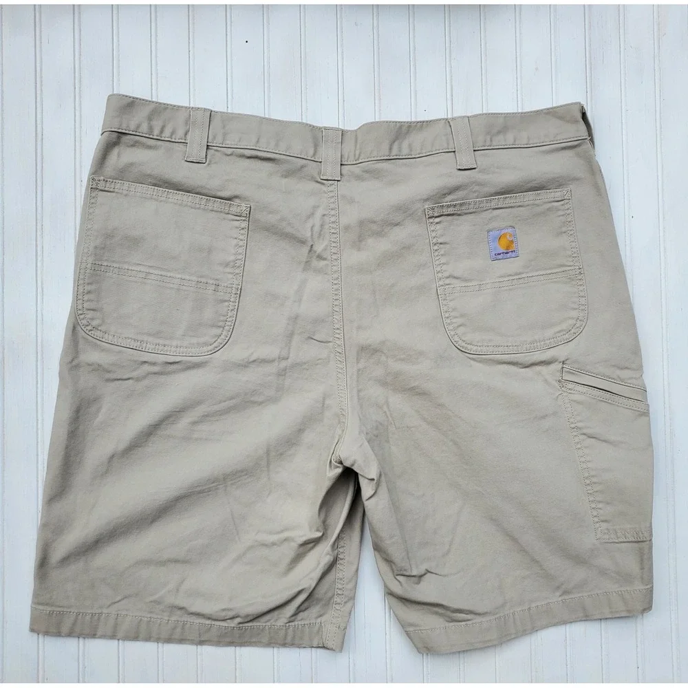 Carhartt Mens Rugged Flex Relaxed Fit Canvas Work Shorts 3 Pair Gray Tan Size 42